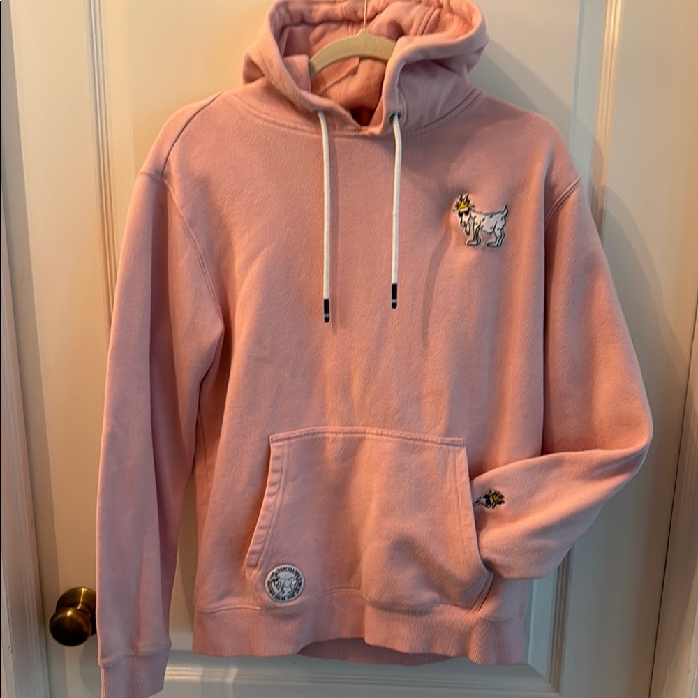 GOAT USA Pink Hoodie with Embroidered Designs